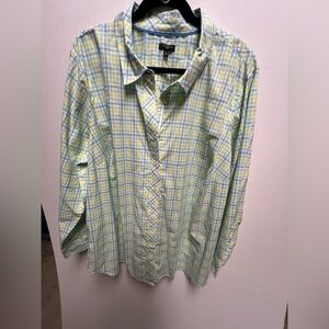 TALBOT’S PLUS SIZE 3X LADIES MODERN CLASSIC LONG SLEEVE  BUTTON-UP SHIRT NWOT